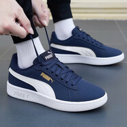 彪馬（PUMA）板鞋男鞋女鞋春季新款運動(dòng)鞋皮面復古潮流耐磨情侶低幫輕便休閑鞋 【新品主推】海軍藍-彪馬白-金色-簡(jiǎn)約時(shí)尚 44 (內長(cháng)285mm)