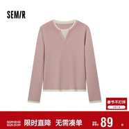 森馬（Semir）森馬毛衣女短款假兩件含羊毛針織衫24冬新款保暖內搭109724107015