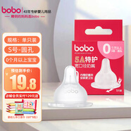 bobo寬口徑奶嘴自然實(shí)感仿真母乳5A防嗆嬰兒奶嘴配件嬰幼兒硅膠奶嘴 S號(hào) 1-3月 1只裝