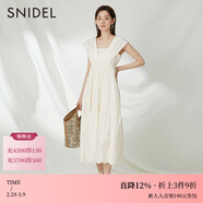 SNIDEL春夏款甜美方領(lǐng)露背高腰荷葉邊公主連衣裙SWFO232255 白色 均碼 （F）