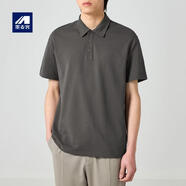 墨麥客210g珠地棉基礎純色polo衫男夏新款工作服體恤男士短袖t恤. 深灰色 M