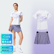 川崎（KAWASAKI）羽毛球服女神運動(dòng)套裝女夏季短袖T恤運動(dòng)裙繁花似錦運動(dòng)服速干衣 優(yōu)雅紫套裝B L