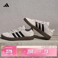 adidas「面包鞋」GRAND COURT BASE 00s休閑低幫板鞋男女阿迪達斯 灰色/黑色/醬紫   47