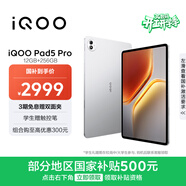 iQOO Pad5 Pro 12GB+256GB 銀翼 國家補貼 13英寸游戲電競大屏 藍晶×天璣9400+ 平板電腦 vivo