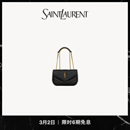 YSL圣羅蘭 女士LOULOU羊皮革包掛黑色 黑色 U