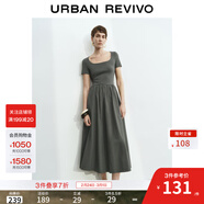 UR2025秋季新款女裝休閑簡(jiǎn)約拼接修身短袖連衣裙UWM750025 暖灰 (偏長(cháng)) XL