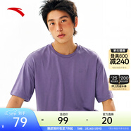 安踏（ANTA）多彩T | 短袖T恤男女夏季圓領(lǐng)上衣情侶同款吸濕排汗寬松休閑短T 【經(jīng)典logo】晶石紫8103-9 S 男165/女160