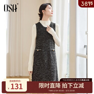 歐莎（OSA）氣質(zhì)小香風(fēng)無(wú)袖直筒連衣裙約會(huì )背心裙女2025秋季新款疊穿 黑色 L
