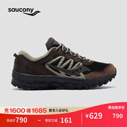 Saucony索康尼GRID PEAK越野登山鞋防滑耐磨戶(hù)外男女復古休閑鞋 黑棕 38