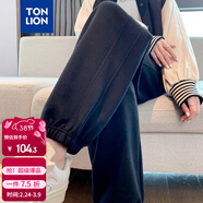 唐獅（TonLion）2024女束腳顯瘦休閑側拼衛褲WP 無(wú)絨款/黑色/二批 XL 