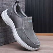 鮟鱇春秋季老北京布鞋男鞋透氣一腳蹬男士休閑鞋軟底防滑輕便爸爸鞋子 深棕色 單層 38