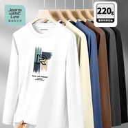 JEANSWEST LIFE真維斯純棉長(cháng)袖t恤男重磅親膚圓領(lǐng)內搭潮牌外穿衣服青少年打底衫A
