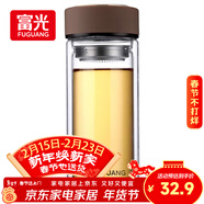 富光 男女士雙層玻璃杯 高硼硅玻璃304茶隔水杯子 帶茶隔泡茶杯500ml