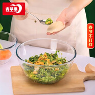 青蘋(píng)果新年禮物耐熱玻璃碗和面盆歐式沙拉碗加厚揉面盆4.35L超大容量