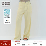 Teenie Weenie小熊女裝夏季簡(jiǎn)約風(fēng)天絲寬松闊腿牛仔褲薄款長(cháng)褲女士 黃色 S (160)