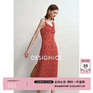 迪賽尼斯2025夏季新款度假風(fēng)氣質(zhì)顯瘦長(cháng)裙優(yōu)雅V領(lǐng)無(wú)袖碎花連衣裙 花色 S