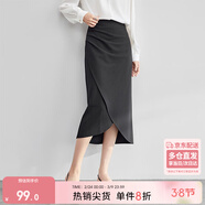 尚都比拉氣質(zhì)設計感半身裙女裝秋季開(kāi)衩包臀裙顯瘦中長(cháng)款裙子女 斑鳩灰 M