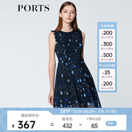 PORTS寶姿商場(chǎng)同款 新品女裝甜美木耳邊裝飾無(wú)袖連衣裙SN8D027HPP022 丈青 S (4)