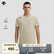 迪桑特（DESCENTE）TRAINING系列綜訓男士TOUGH面料短袖針織衫T恤 BE-米色 2XL (185/104A)