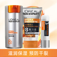歐萊雅（LOREAL） 男士潤唇膏保濕滋潤補水防干裂無(wú)色勁能極潤護唇膏 洗面奶50ml+醒膚露50ml+唇膏3.5g