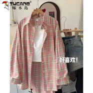 啄木鳥(niǎo)（TUCANO）顯白藍色格子襯衫外套2026春夏襯衣韓系穿搭多巴胺防曬情侶上衣 2格子衫【高品質(zhì)】 S