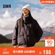 森馬（Semir）史努比系列羽絨服女立領(lǐng)寬松插肩袖2024冬三防外套109724113013
