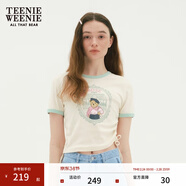 Teenie Weenie小熊T恤女夏季設計感修身短袖T恤短款上衣辣妹裝甜美女 綠色 XS (155)