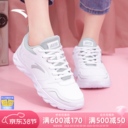 安踏運動(dòng)鞋女鞋春季新款防水皮面跑步鞋休閑鞋百搭輕便軟底減震小白鞋 【店長(cháng)力薦熱賣(mài)皮面防水鞋】白色 37.5 (235mm)