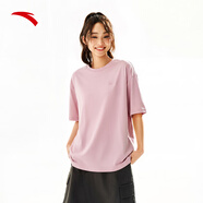 安踏（ANTA）多彩T | 短袖T恤男女夏季圓領(lǐng)上衣情侶同款吸濕排汗寬松休閑短T 【經(jīng)典logo】香榭粉8103-2 S 男165/女160