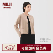 MUJI女式 針織 圓領(lǐng)開(kāi)衫 毛衣女裝上衣外套25年春季 BA1Q4A5S 淺粉紅色 S (155/80A)