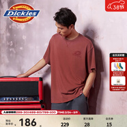 Dickies【蛇年限定純棉短袖】水洗漸變做舊短袖T恤 男女情侶 DK0A882H 桃花芯木紅 2XL