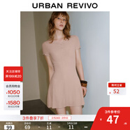 UR夏季新款女裝休閑簡(jiǎn)約紐扣木耳邊短袖連衣裙UWB750003 灰粉 S