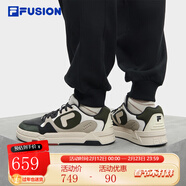 FILA FUSION斐樂(lè )潮牌BANK DX情侶場(chǎng)下滑板鞋時(shí)尚運動(dòng)鞋板鞋男女休閑鞋 豆腐白/黑-TB【男款】 42