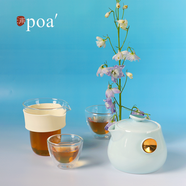 浦小雀幸旅行茶具便攜易收納快客杯一壺兩杯陶瓷茶杯露營(yíng)七夕禮物 影青 | 蛋殼包裝