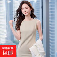 2025夏季辣妹彈力吊帶連衣裙女正裝內搭無(wú)袖露肩收腰顯瘦打底長(cháng)裙 香檳色 S 碼80-90斤