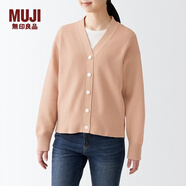 MUJI MUJI 女式 不易變形 V領(lǐng)開(kāi)衫 BAD54A2S 淺粉紅色 M