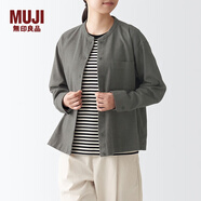 MUJI女式 法蘭絨 立領(lǐng)襯衫 格子內搭 襯衣 純棉全棉 女士秋款BCB19C1A 棕色 M (160/84A)