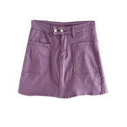 花花公子（PLAYBOY）春季新款女裝套裝長(cháng)袖漸變開(kāi)衫春秋上衣針織毛衣洋氣牛仔短裙兩件 紫色 半身裙7341B XL 建議121-130斤