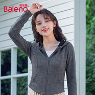 班尼路（Baleno）仿羊絨連帽修身開(kāi)衫小香風(fēng)外套女2025年春秋季新款潮流女裝上衣