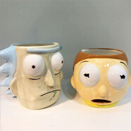創(chuàng)意Rick And Morty卡通水杯瑞克和莫蒂立體3D馬克杯大容量水杯個(gè)性學(xué)生陶瓷杯子送男女朋友 莫帝