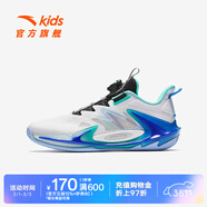 安踏（ANTA）兒童運動(dòng)鞋男大童鞋夏新品網(wǎng)面透氣旋鈕扣緩震毒刺籃球鞋 安踏白/熒光水綠/黑-1 39