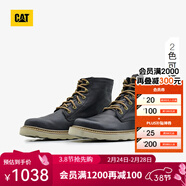 卡特（CAT）新品男士高幫經(jīng)典牛皮復古單鞋商場(chǎng)同款 深藍色 41