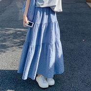 RWNNVI小香風(fēng)套裝圓領(lǐng)短袖上衣半身裙寬松顯瘦減齡兩件套學(xué)院風(fēng)松弛感女 半身裙(單件) 高質(zhì)量 S 建議70-90斤