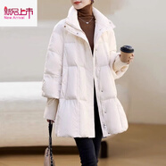 啄木鳥(niǎo)（TUCANO）a字版輕奢時(shí)尚中長(cháng)款棉服女冬季2025新款小個(gè)子加厚感寬松女 白色 M (105斤以?xún)?