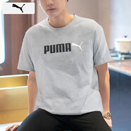 彪馬（PUMA）短袖男 2026夏季新款運動(dòng)健身休閑上衣純棉透氣半袖圓領(lǐng)寬松t恤男 氣質(zhì)灰/胸前經(jīng)典大logo/純棉親膚 M 175【推薦體重120-140斤】