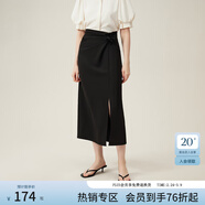 范思藍恩設計感小眾立體花朵半身裙2024夏新款百搭裙子24FS12047 黑色 L