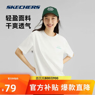 斯凱奇夏季男女情侶同款繽紛休閑系列透氣半袖針織短袖T恤L223U165