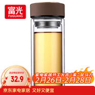 富光 男女士雙層玻璃杯 高硼硅玻璃304茶隔水杯子 帶茶隔泡茶杯500ml