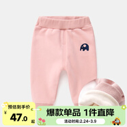 嘟嘟家寶寶褲子加厚冬裝男新生兒童褲女童打底褲冬季兒童加絨褲嬰兒vip 粉色 110