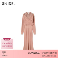 SNIDEL2026春夏新品甜美雪紡拼接露肩交叉針織連衣裙SWNO261316 粉色 均碼 (F)